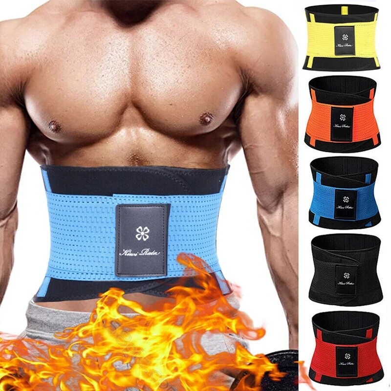 Men Waist Trimmer Exercise Belt Burn Fat Sweat Body Shaper Weight Loss Girdle US