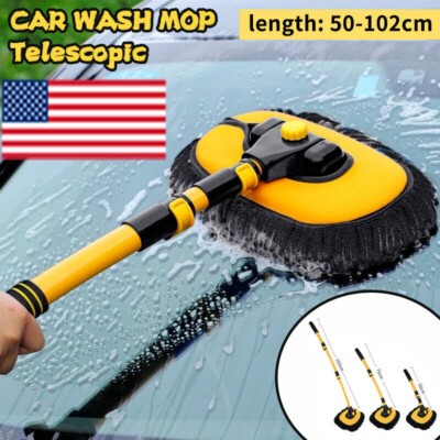 Adjustable Telescopic Car Wash Brush Kit Mop Long Handle Vehicle Cleaning Tool