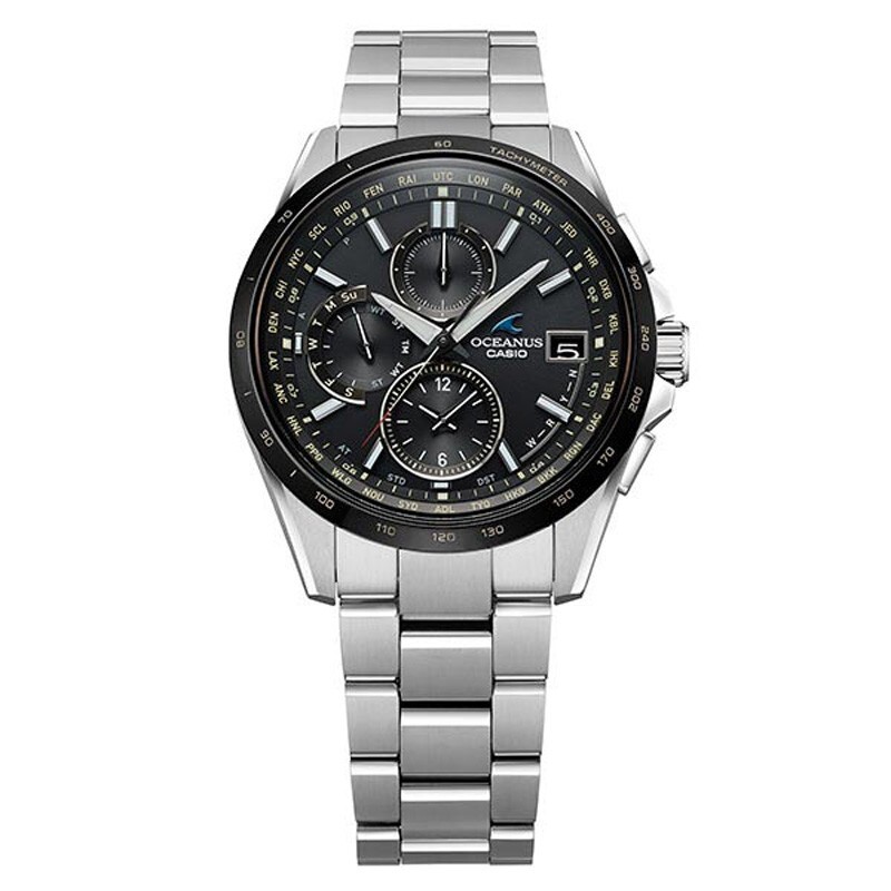 Pre-owned Casio Oceanus Ocw-t2600j-1ajf Classic Line Titanium Radio Solar Men Watch Japan