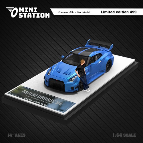 Mini Station 1:64 Fast & Furious Brian's GTR R35 3.0 Model