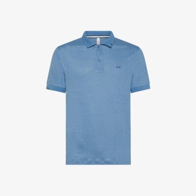 

Polo SUN68 IN 100% Linen Мужская модель Polo Linen Solid A33133 Blue E2023, Light blue