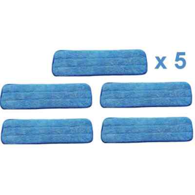 (5-Pack) 18'' x 5'' Micromax Select Microfiber Wet Mop, Blue - FREE SHIPPING