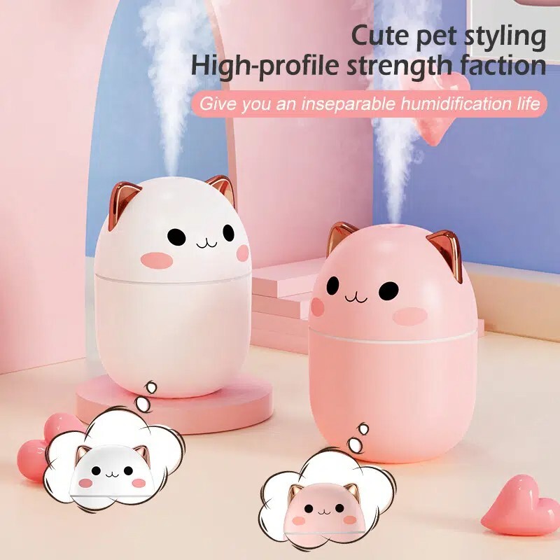 Super Cute Portable Cat-Shaped USB Mini Fragrance Humidifier (PINK)