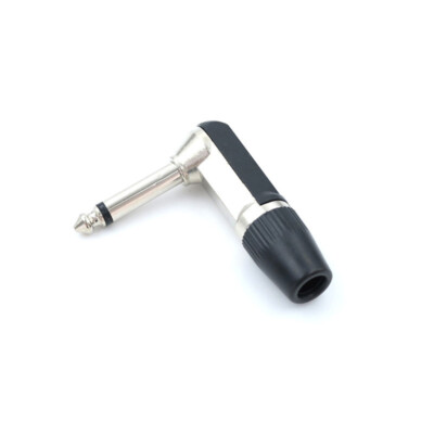 1/4'' 6.35mm 2 Pole Mono Male Jack Right Angle Guitar Plug Adapter Connector :yy