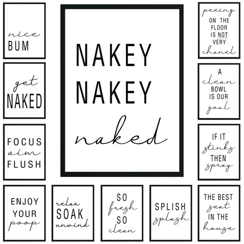 Funny Humor Words Art Poster Bathroom Wall Prints Home Decor Canvas A3 A4 A5