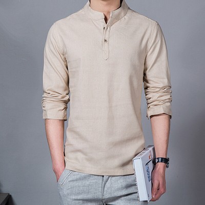 Hemd Pullover Bequem Männer Button Kleid Hinunter VAusschnitt Verkauf