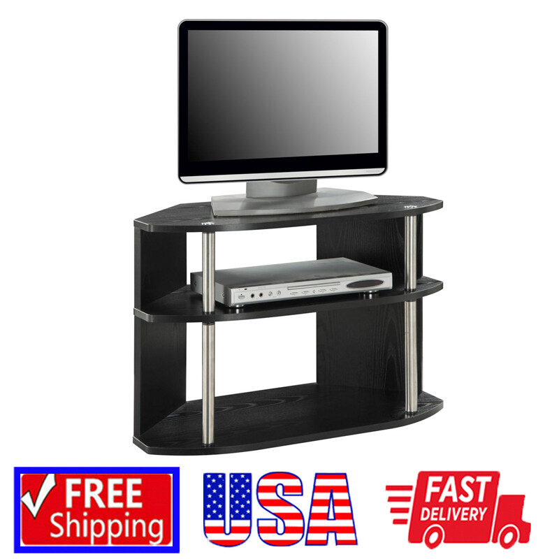 Entertainment Center Media Storage Shelf Corner Table Us