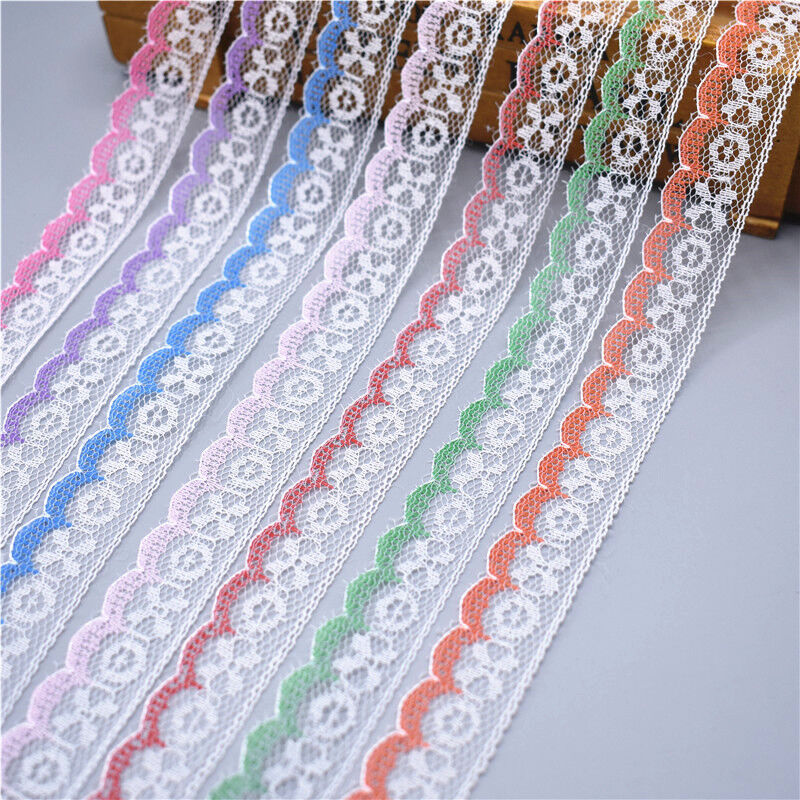 Beautiful embroidered lace ribbon unilateral net lace trim DIY decor 10 yard