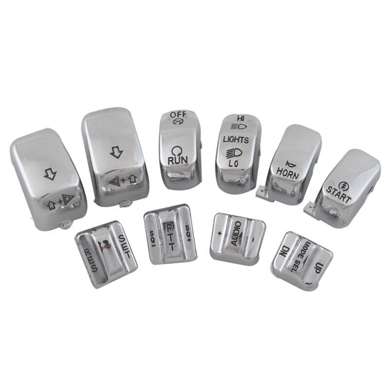 10x Chrome Hand Control Switch Housing Button Cover Cap For Harley Touring 96-13