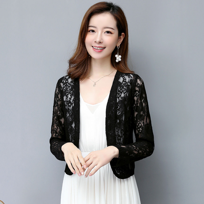 Donna Floreale Pizzo Bolero Coprispalle Top Corto Mantellina Scialle Aperto Ant