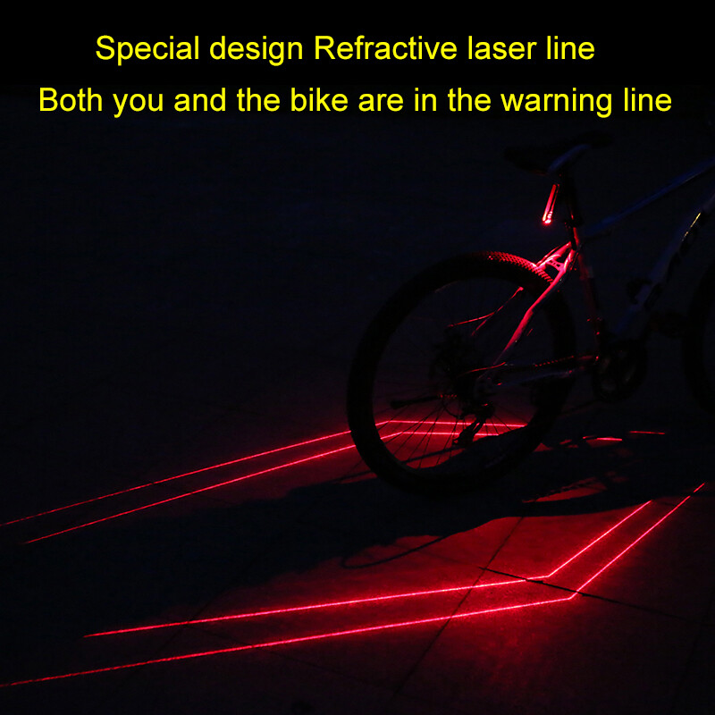 2 x Bike Tail Light Rechargeable Bicycle Laser Rear Lamp Cycling Safety Warning