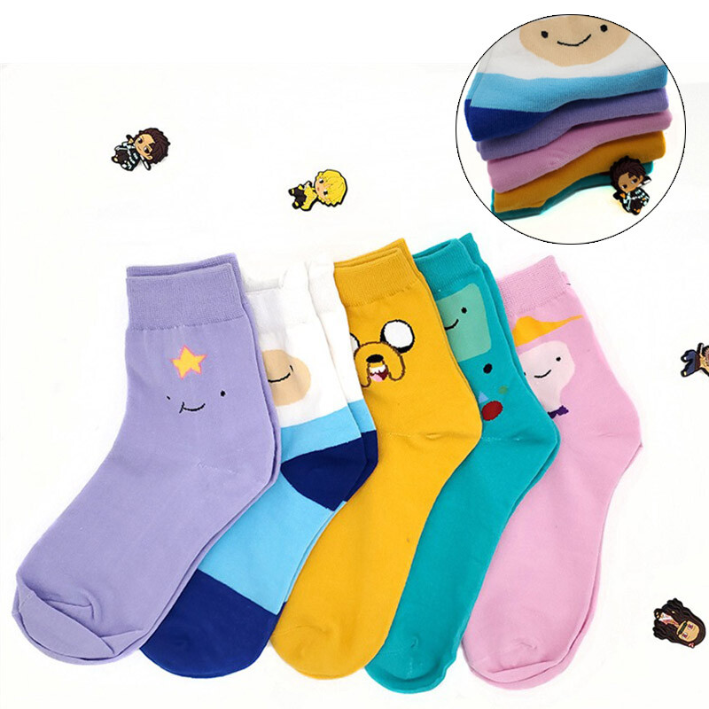 Cartoon Autumn Adventure Time Cute Women Breathable Ankle