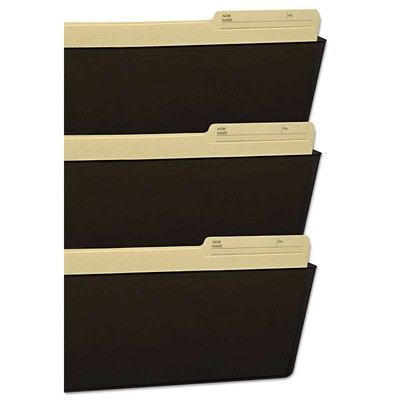 Storex Wall File, Legal 16 x 14, Three Pocket, Smoke