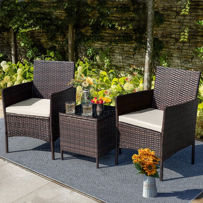 Braden Studio Jagger Polyethylene Wicker 2 Person Seating Group