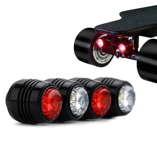 4PCS Electric Skateboard LED Warning Light Wheels Long Board Lamps Rechageable