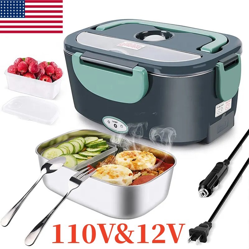 Mini Microwave Lunch Box Portable Oven for Pre-Cooked Meals 12V- 110V Car Truck