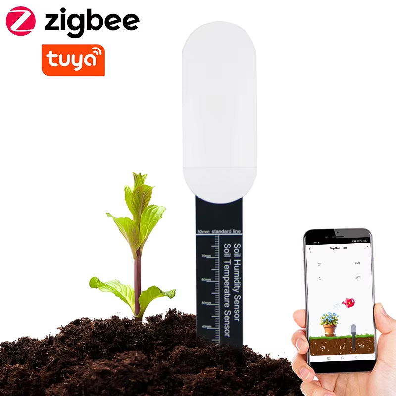 Tuya Zigbee Soil Moisture Sensor Garden Hygrometer for Plant Growth Monitor Ther