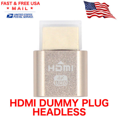 HDMI dummy plug Display Emulator Headless Ghost 1920x1080 4K mining server PC