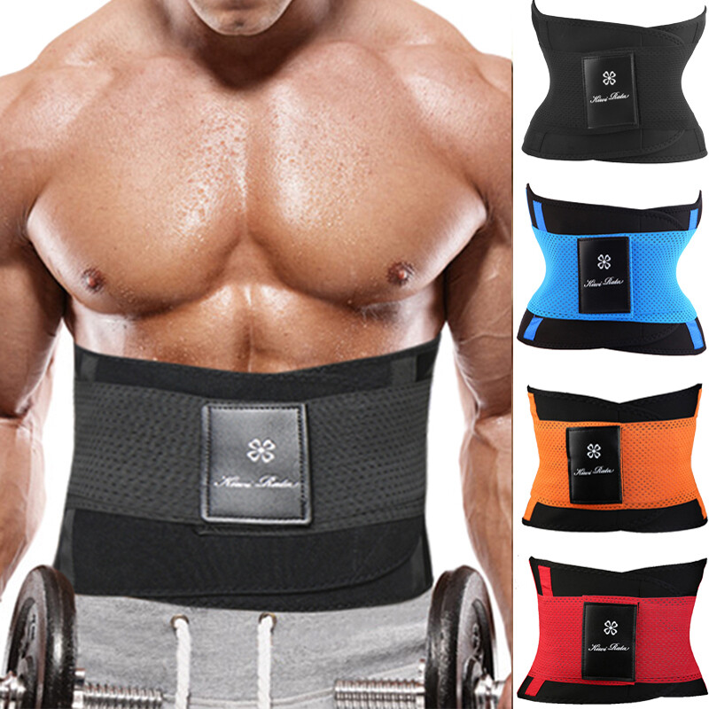 Men Waist Trimmer Slimming Belt Burn Fat Sweat Body Shaper Weight Loss Girdle US