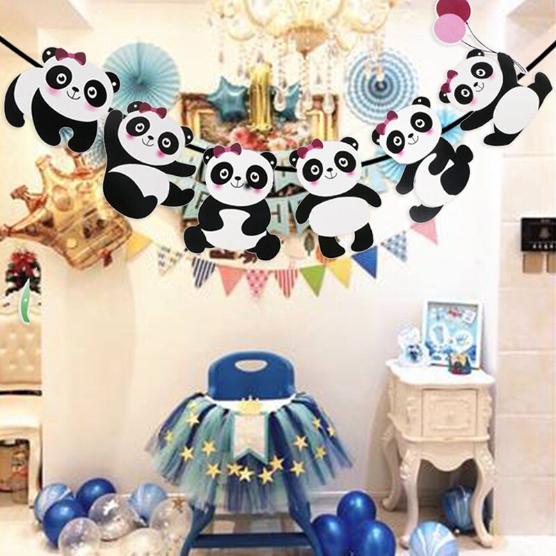 2pc Panda Garland Party Supplies Happy Birthday Baby Shower