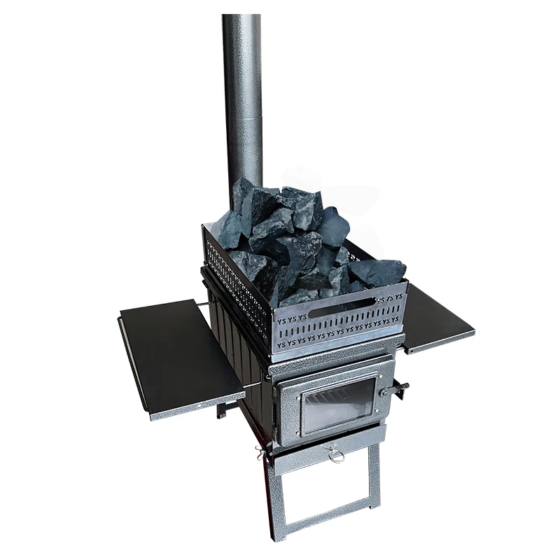 Camping Folding Wood Stove Charcoal Firewood Storage Sauna Stove Tent Heating Fi