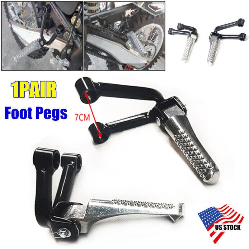 2PC Motorcycle Dirt Bike Side Stand Foot Pegs Pedal Rear Passenger Foot Rest Kit