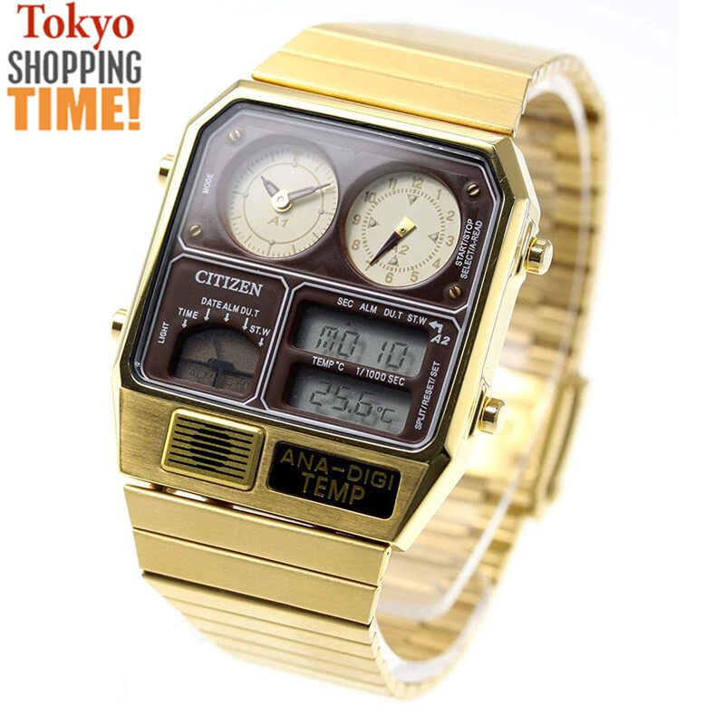 Pre-owned Citizen Ana-digi Temp Gold Jg2103-72x Analog Digital Brand Men`s Watch