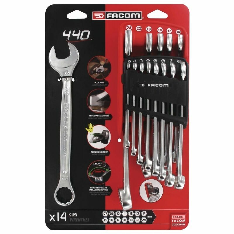 Facom Tools New 14 Piece Combination Spanner Wrench Set 7mm