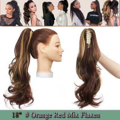 Claw Clip Wavy Ponytail Extensions As Human Pony Tail Long Hair Hairpiece Real