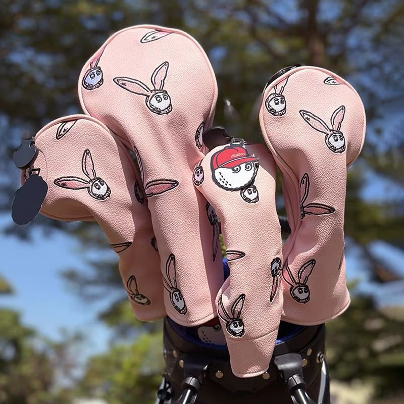 Malbon Golf Head cover Club cover Pink Driver Fairway wood Malbon Golf Head cover Club cover Pink Driver Fairway wood