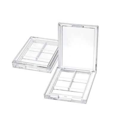 4 Grids Rectangular Eyeshadow Pigment Empty Container Palettes Clear Por