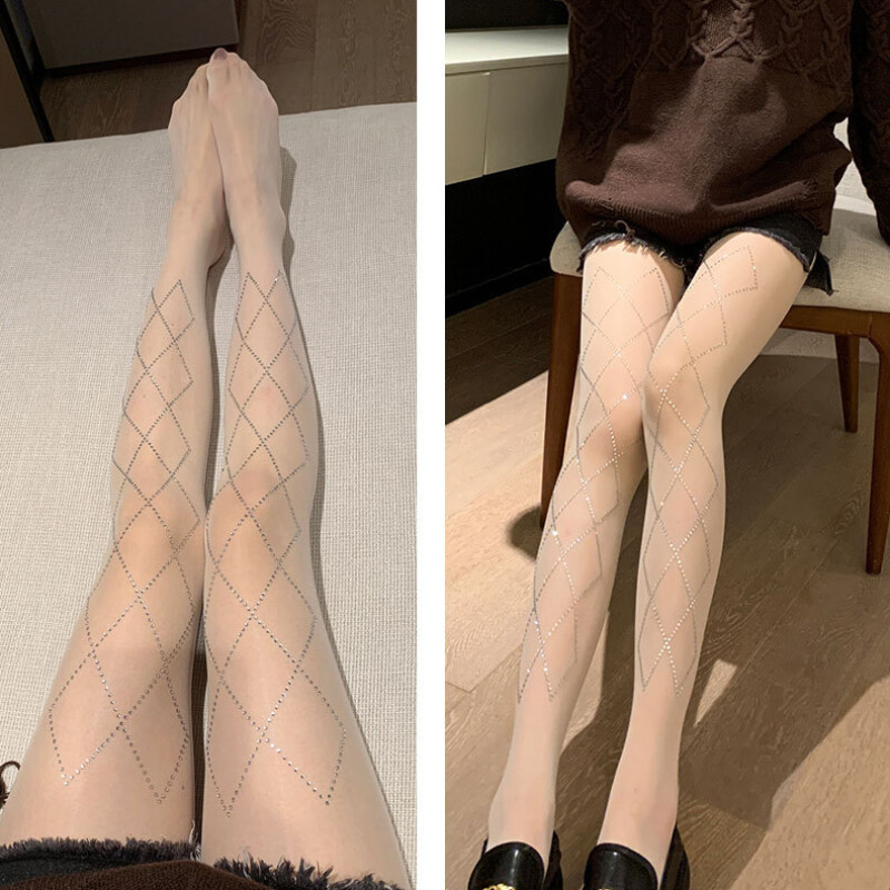 2-paires-collants-transparente-motif-diamant-strass-10-denier-noir-blanc