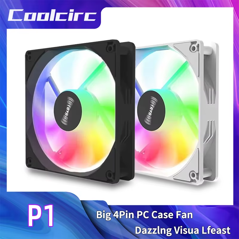 P1 Computer Chassis Fan 120mm ARGB 4Pin PWM Quiet Cooling Fan 12V Large Air Volu
