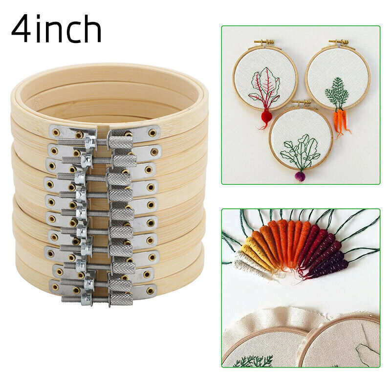 Hoops Set Bamboo Circle Cross Hoop Stitch Tools 3in/4in