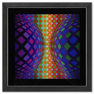 Victor Vasarely Reech de la série Structures Universelles De L'Octogone Framed