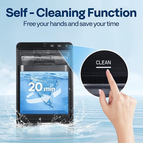 Nugget Ice Maker Countertop Chewable Ice Machine Automatic Self-Cleaning 45LBS