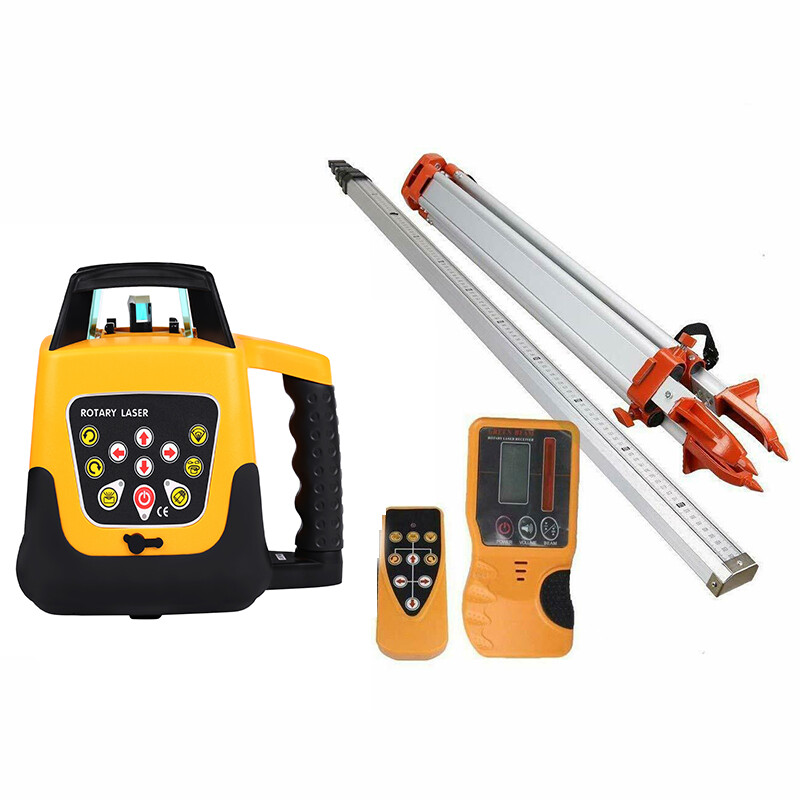 500m Self-leveling Red Laser Level 360 Rotating Rotary w/1.65M Tripod + 5M Staff