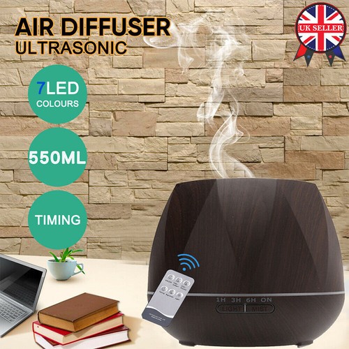 500ML Humidifier Essential Oil Diffuser Household Air Humidifier Aroma Diffuser Aromatherapy Wood Grain 7 Colors changing Remote Control 3 Timing Mode 500ML Humidifier Essential Oil Diffuser Household Air Humidifier Aroma Diffuser Aromatherapy Wood Grain 7 Colors changing Remote Control 3 Timing Mode