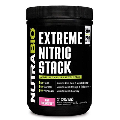 NutraBio - EXTREME NITRIC STACK - 30 Servings Kiwi Strawberry
