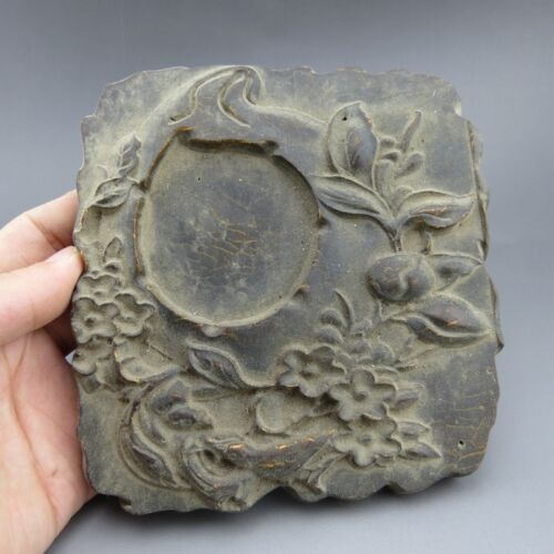 China,wood,collectibles,handicraft,wood carving,flowers,ink stone H806