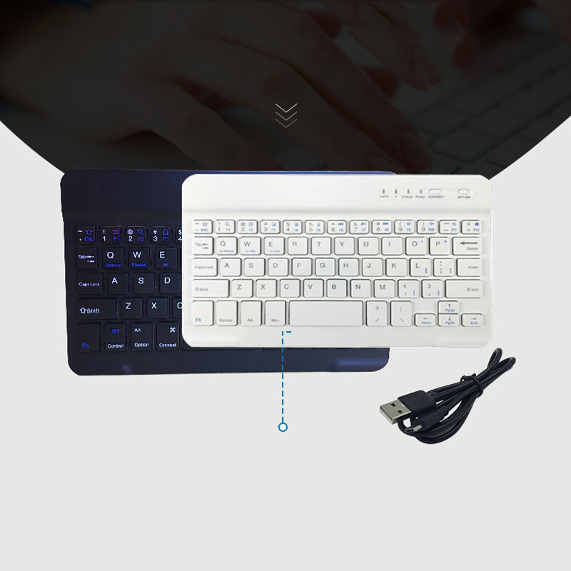 Kabellose Bluetooth-Tastatur für iOS Android Windows Tablet 7Farbe Backlit 