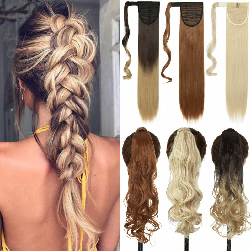 Wrap Around Braiding Ponytail Clip In Thick Hair Extension 100