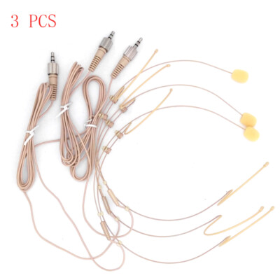 3 PCS Beige Dual ear Headset head Microphone For Sennheiser G1 G2 G3 Wireless