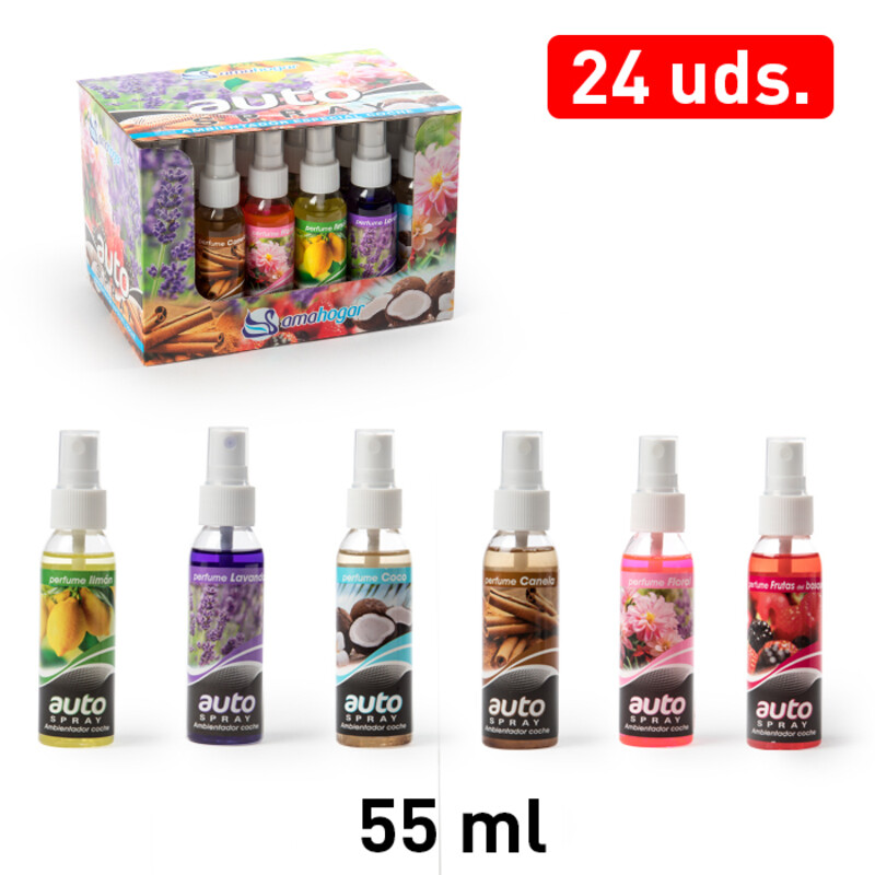 Set 24 Pezzi Profumatore Spray 55ml Profumo Deodorante Auto Varie Fragranze dfh