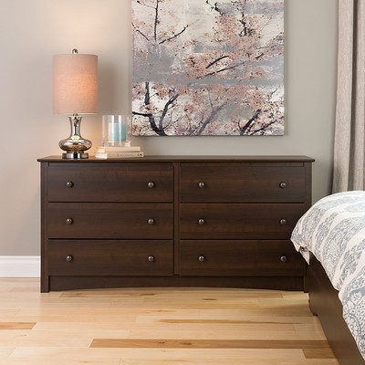 Prepac Fremont 6 Drawer Dresser Espresso