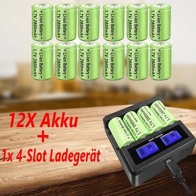 2800mAh Wiederaufladbar 2.8AH CR123A RCR123A für Arlo Batterien Akku+Ladegerät