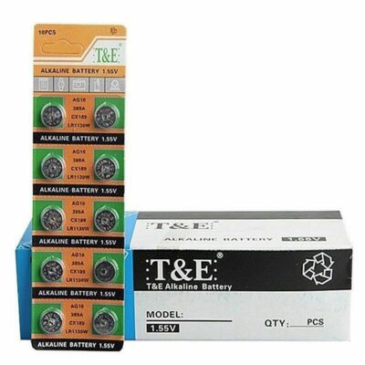 T&E AG10 aka G10, LR54, LR1130, LR1131, L1131, SR1130, SR1131 BUTTON BATTERIES