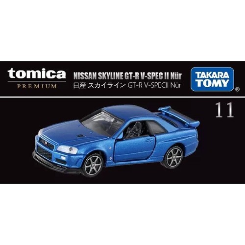 とらさん様トミカ NISSAN SKYLINE GT-R V-spec II Tomica Premium No.11 Nissan Skyline GT-R V-Spec II Nur Blue