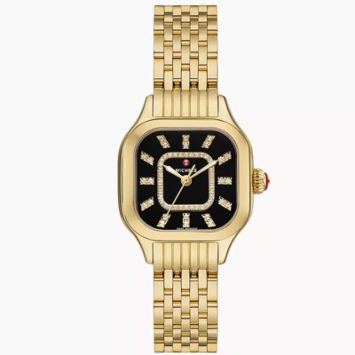 Michele  Meggie 29mm 18K Gold-Plated Diamond Women's Watch MWW33B000016