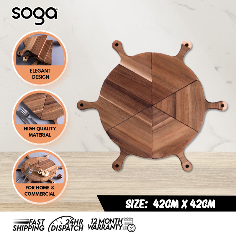 SOGA 6 Pack Round Wood Pizza Paddles